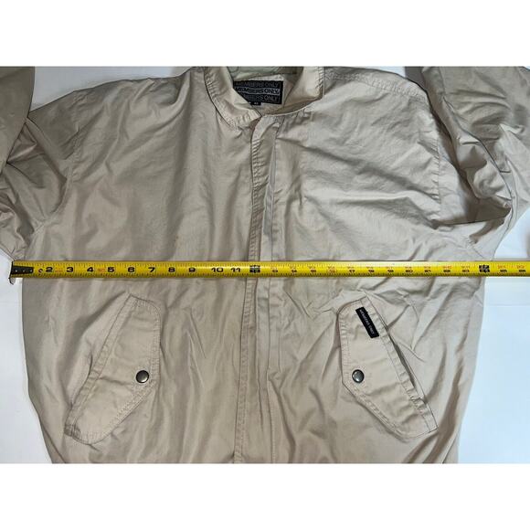 Members Only Jacket Size 42 Beige Khaki Bomber Pockets 1980s Vintage AS IS *READ - Picture 3 of 15